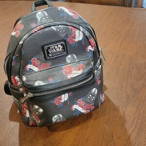 Loungefly OG HEART LOGO Star Wars Darth Vader Floral Tattoo Backpack